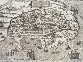 Mapa de la ciudad de Alejandría en Egipto, c.1625